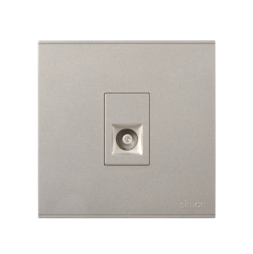 E6- Bộ ổ cắm TV có chống nhiễu chuẩn F (Champagne) Simon 725114-46 Màu sâm panh