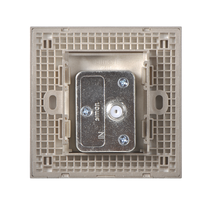 E6- Bộ ổ cắm TV có chống nhiễu chuẩn F (Champagne) Simon 725114-46 Màu sâm panh