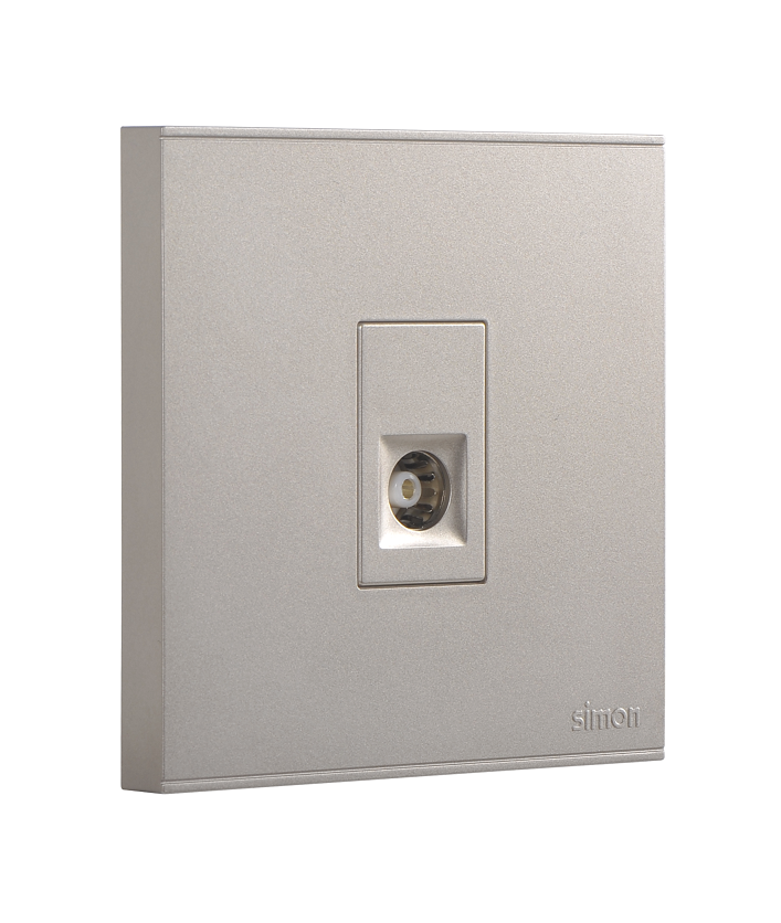 E6- Bộ ổ cắm TV có chống nhiễu chuẩn F (Champagne) Simon 725114-46 Màu sâm panh