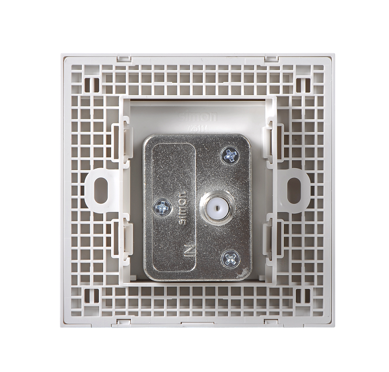 E6- Bộ ổ cắm TV có chống nhiễu chuẩn F Simon 725114 Màu trắng