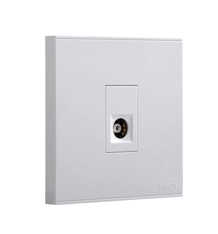 E6- Bộ ổ cắm TV có chống nhiễu chuẩn F Simon 725114 Màu trắng