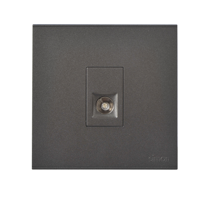 E6- Bộ ổ cắm TV đơn (Grey) Simon 725111-61 màu xám chuẩn vuông