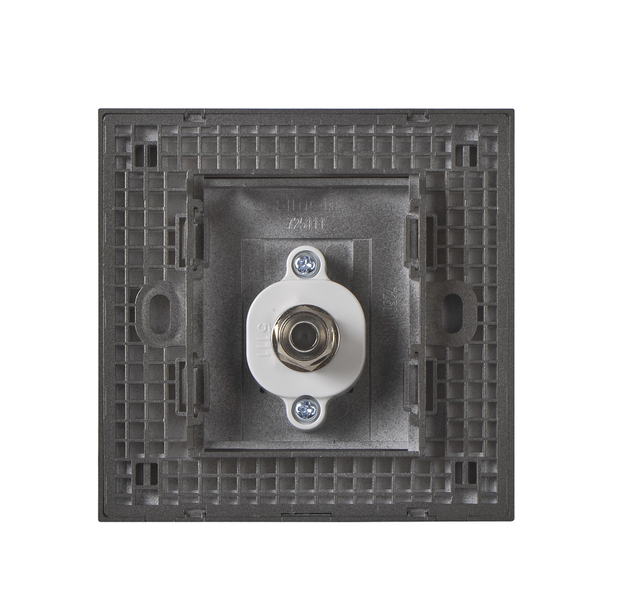 E6- Bộ ổ cắm TV đơn (Grey) Simon 725111-61 màu xám chuẩn vuông