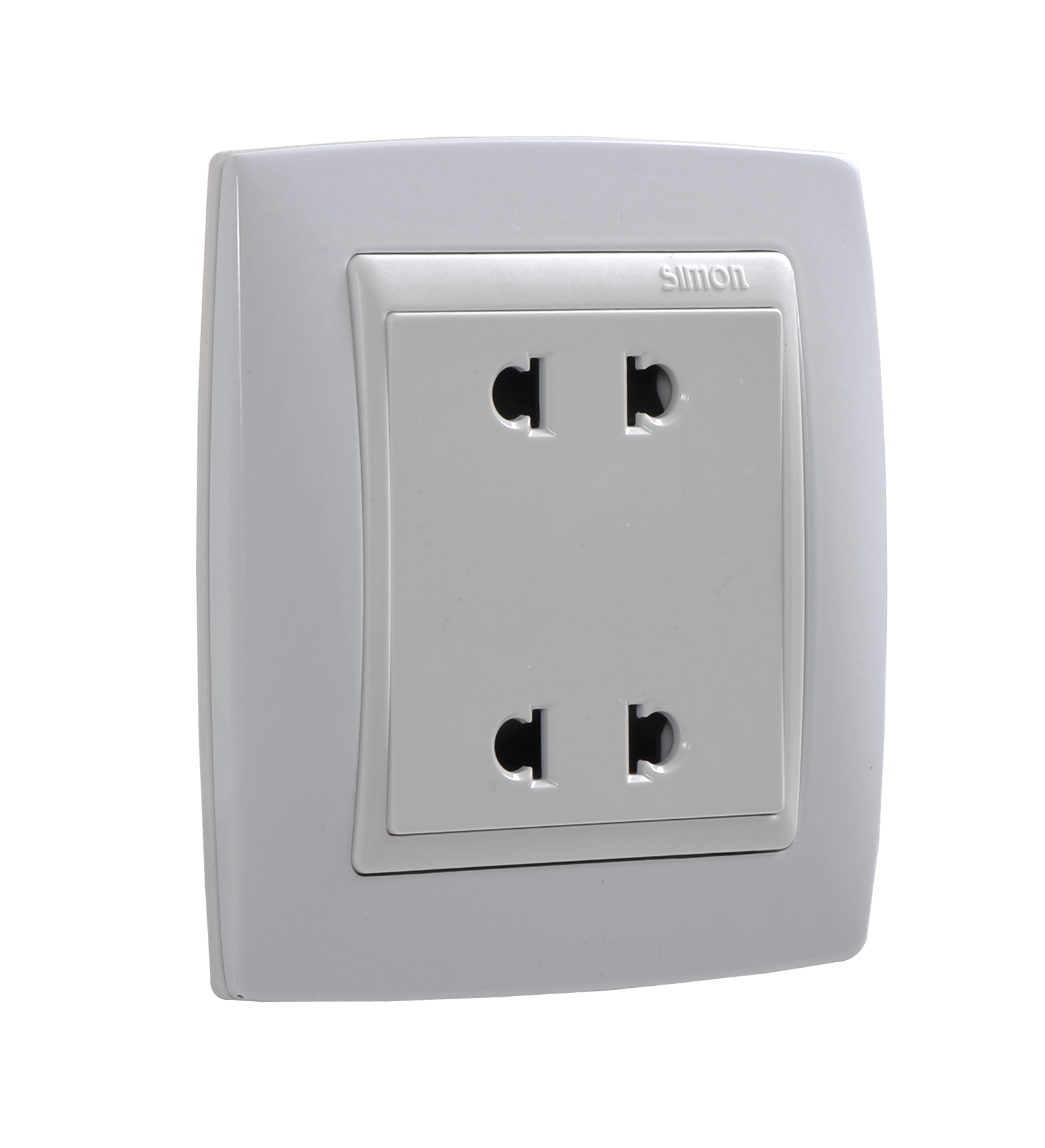 Module Ổ cắm đôi 2 chấu thường Simon V8 80456 Màu Trắng