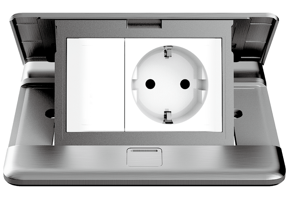 Module ổ cắm âm sàn Schuko Simon ZD021687  màu Bạc