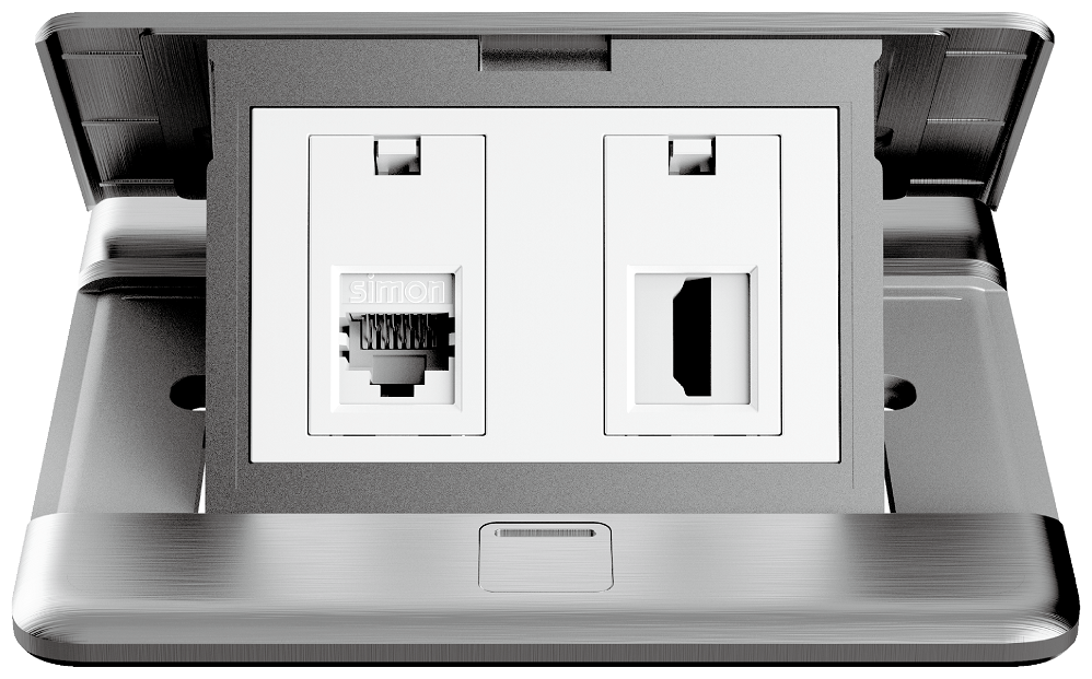 Module Ổ cắm âm sàn gồm HDMI + Mạng Simon ZD021496 Màu Bạc