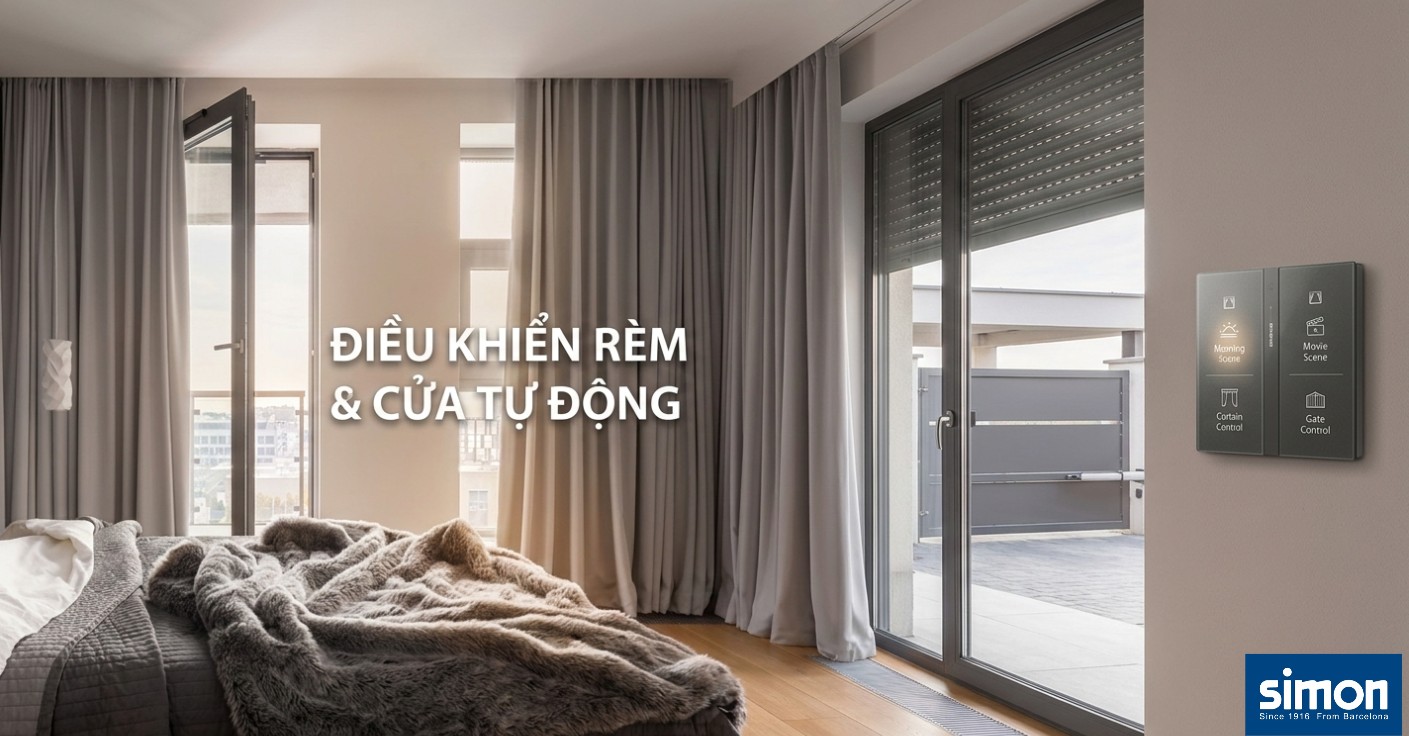 Điều khiển rèm cửa Simon Smart Home