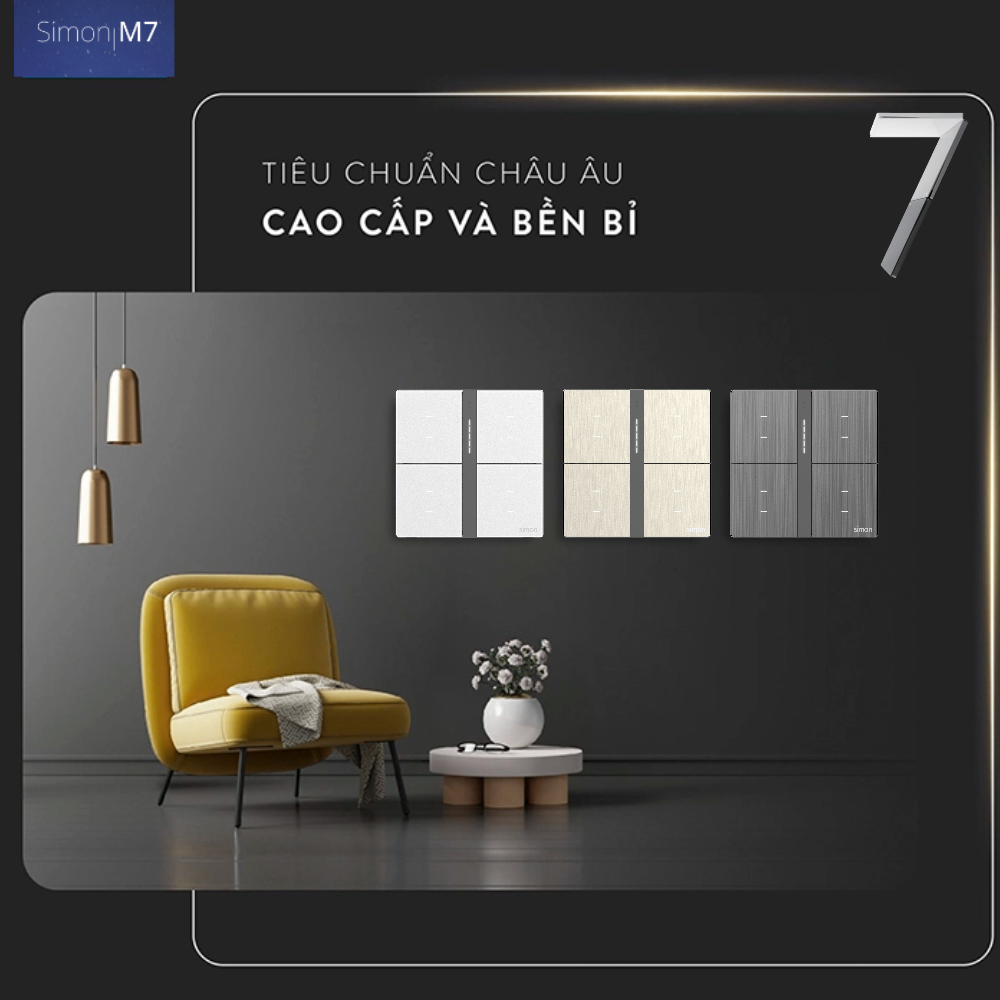 Thiết bị điện Simon smart thiết kế đẹp mắt, sang trọng, mang lại tính thẩm mỹ cao, Chất lượng, Tiện nghi và An toàn