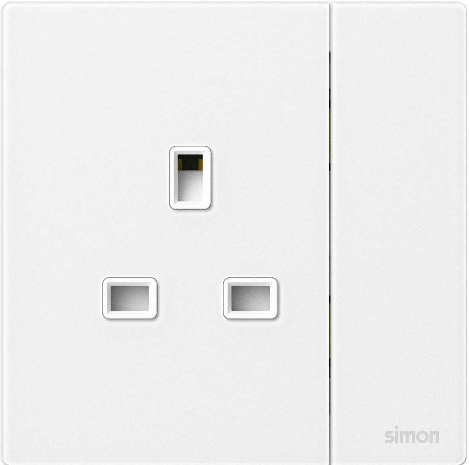 Ổ Cắm Kiểu Anh Vuông Simon M7 Gem Màu Trắng - 661382G-4F