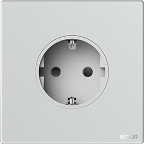 Ổ Cắm Schuko Vuông Simon M7 Gem Màu Bạc - 661687G-4E