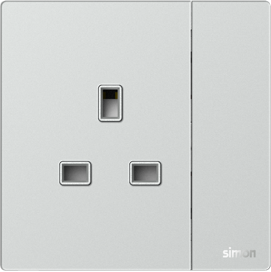 Ổ Cắm Vuông Kiểu Anh Simon M7 Gem Màu Bạc - 661382G-4E
