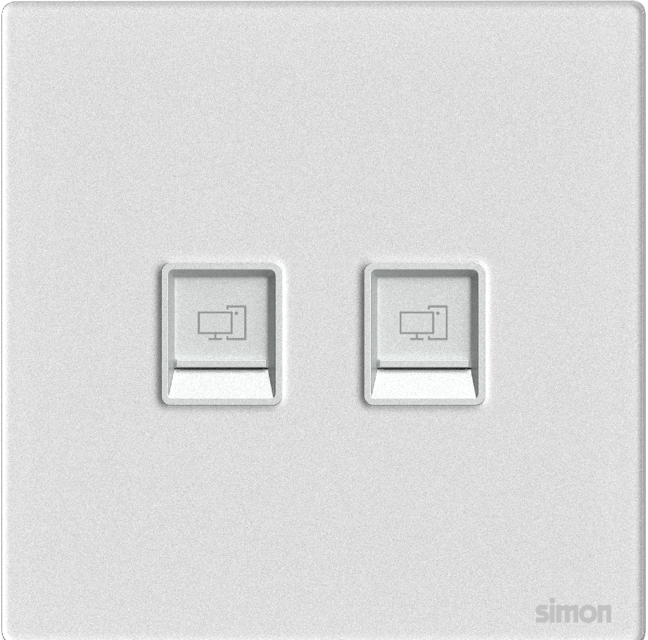 Ổ Cắm Mạng Đôi Cat6 Simon M7 Gem Màu Trắng - 665228G-4F