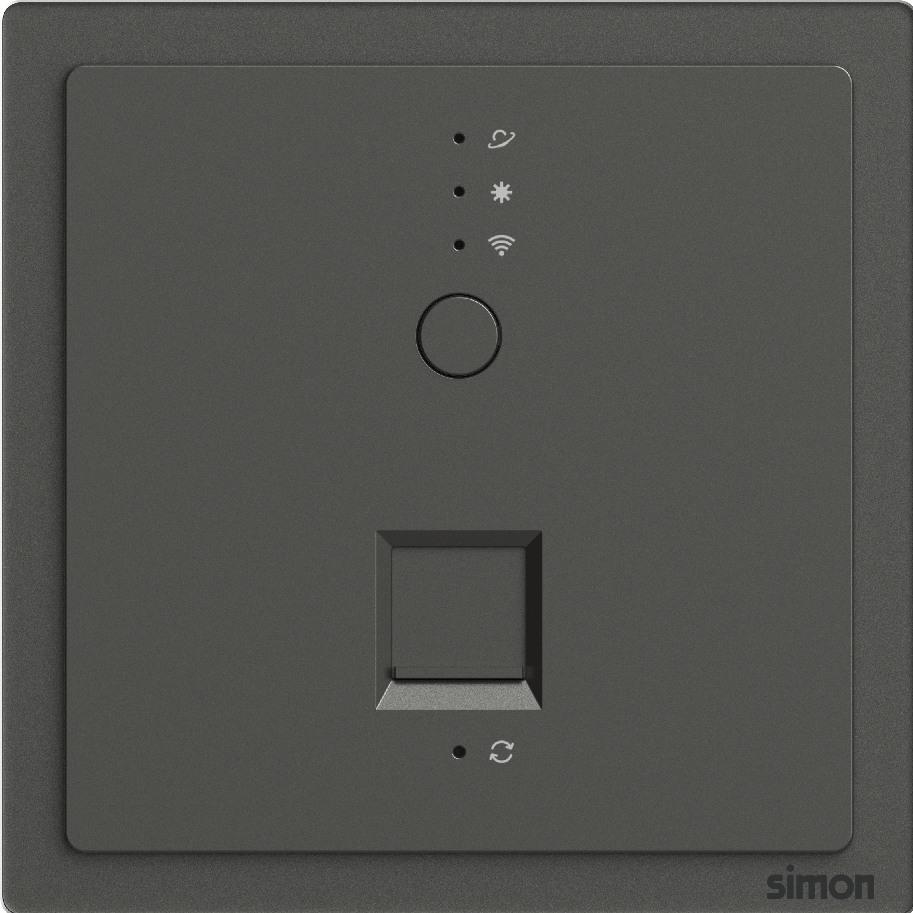 Bộ Phát Wifi 5 Âm Tường Vuông Simon M7 Gem Màu Xám - 66E748G-4D