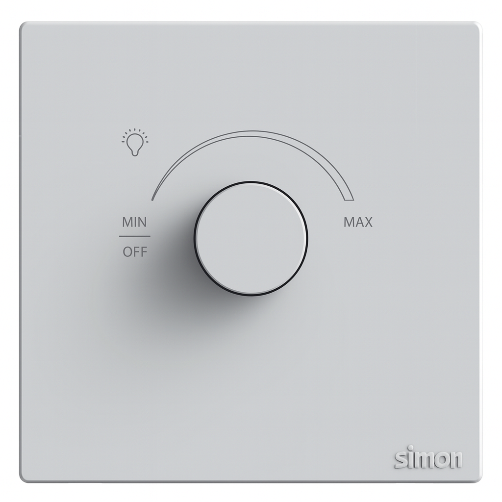 Bộ Chiết Áp Đèn Vuông Màu Trắng Simon S6 - 58E101