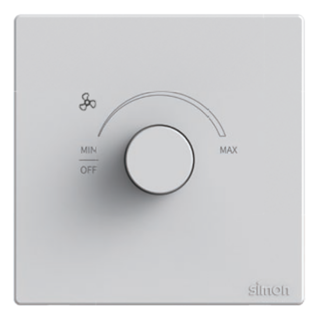 Bộ Chiết Áp Quạt Vuông Màu Trắng Simon S6 - 58E201