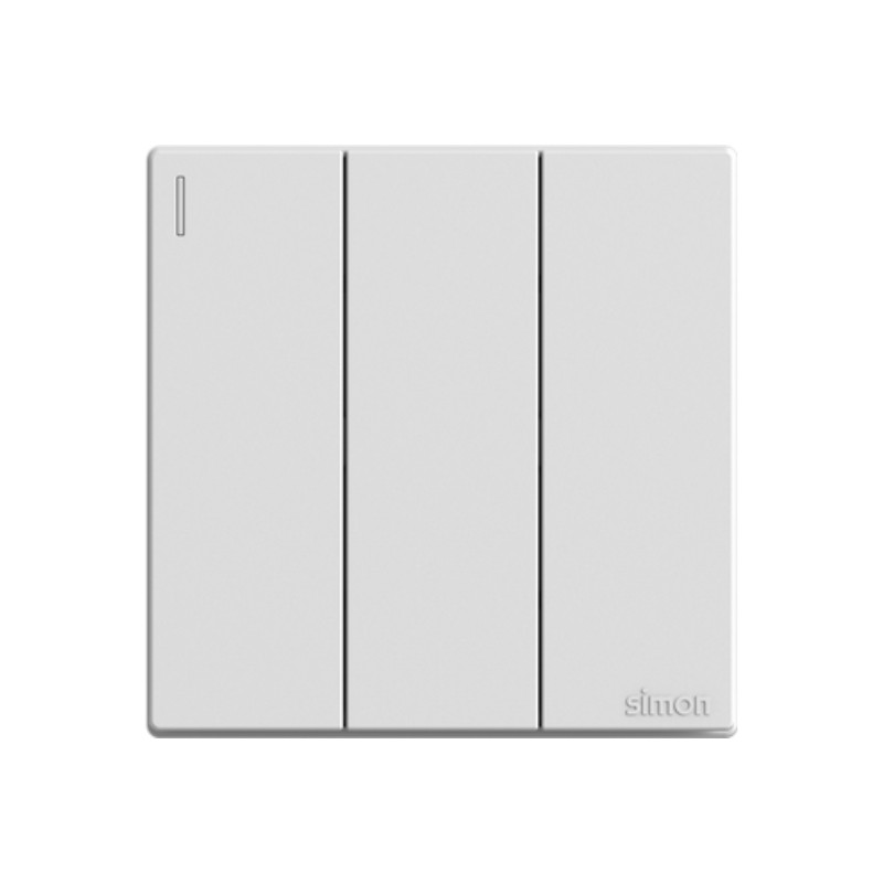 Bộ Công Tắc Ba 2 Chiều Vuông Màu Trắng Simon S6 - 581032