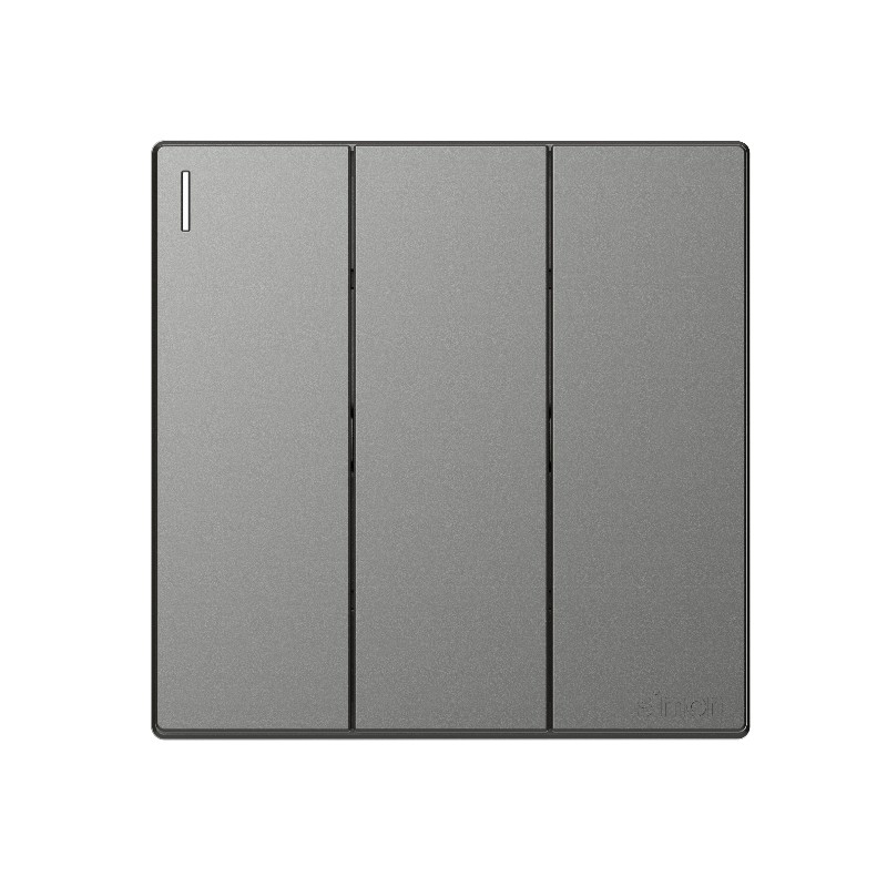 Bộ Công Tắc Ba 2 Chiều Vuông Màu Xám Simon S6 - 581032-61