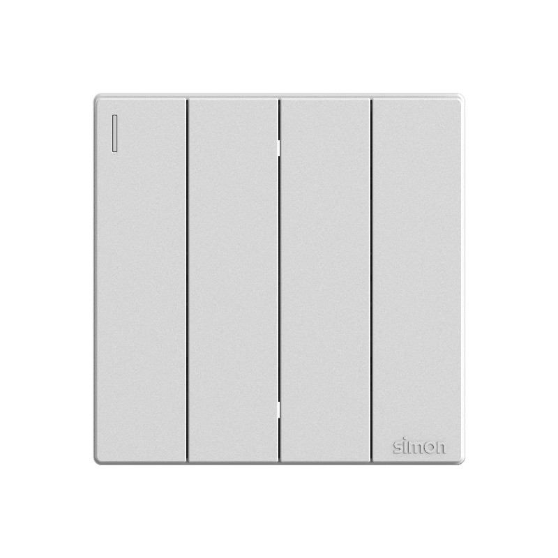 Bộ Công Tắc Bốn 2 Chiều Vuông Màu Trắng Simon S6 - 581042