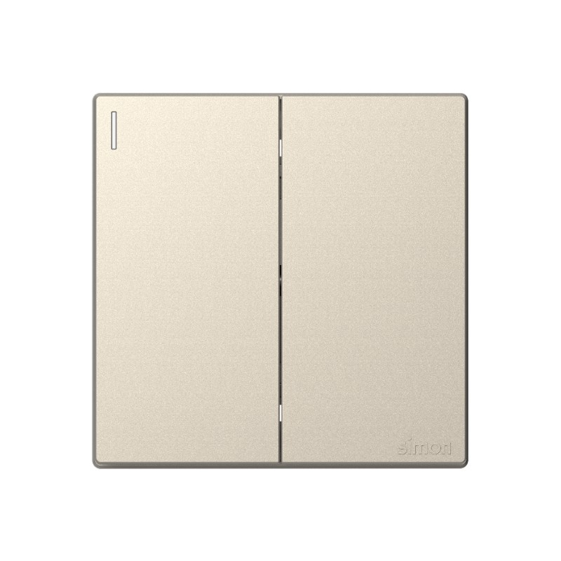 Bộ Công Tắc Đôi 2 Chiều Vuông Màu Sâm Panh Simon S6 - 581022-46