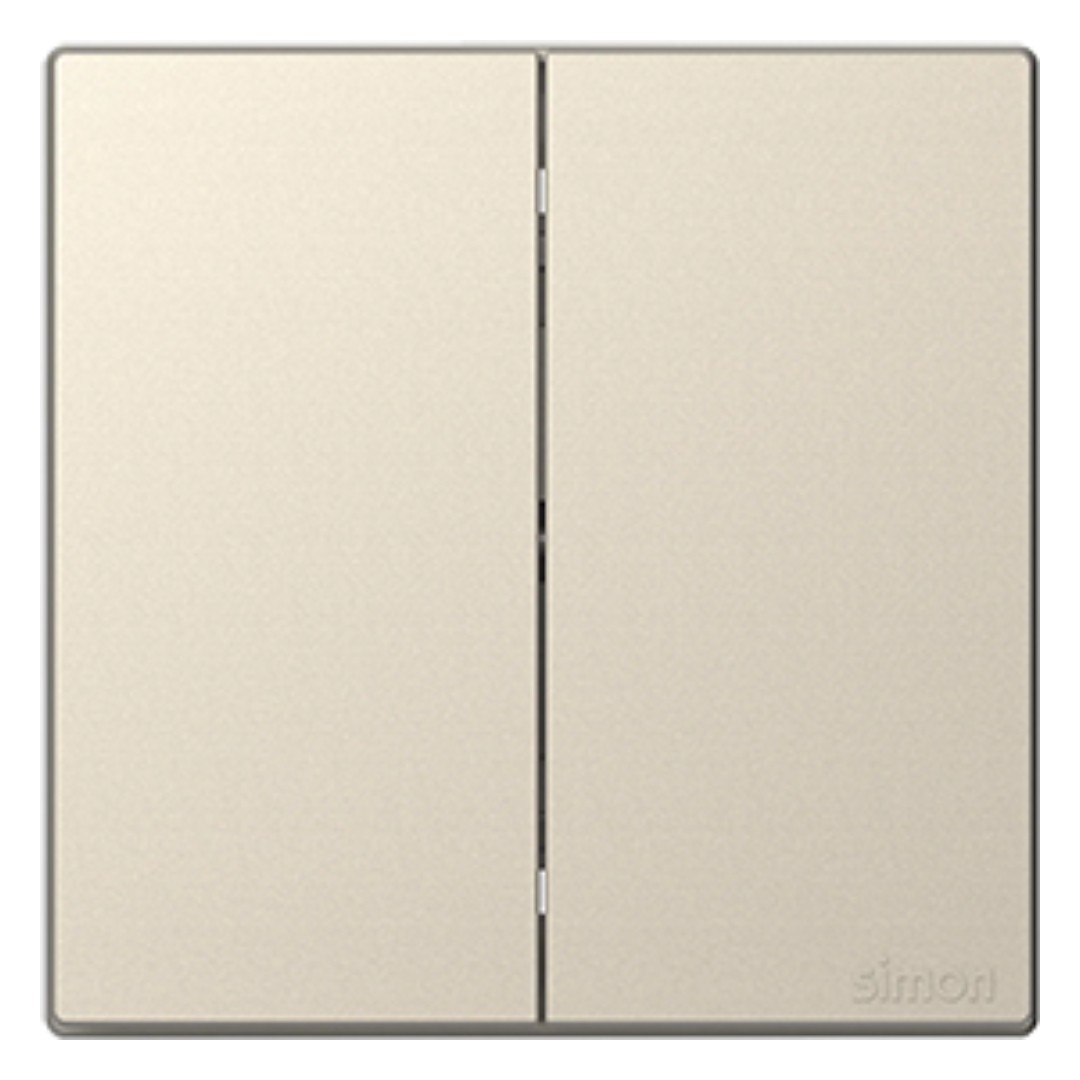 Bộ Công Tắc Đôi Trung Gian Vuông Màu Sâm Panh Simon S6 - 581046-46