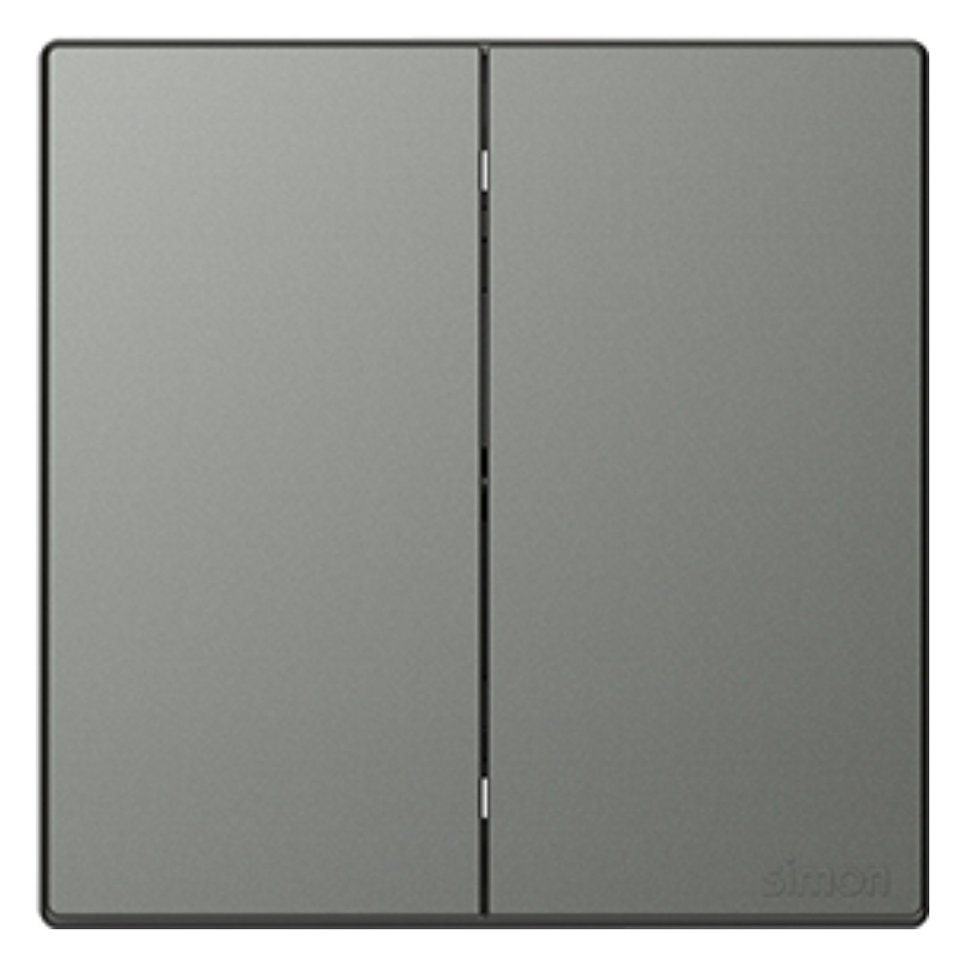 Bộ Công Tắc Đôi Trung Gian Vuông Màu Xám Simon S6 - 581046-61