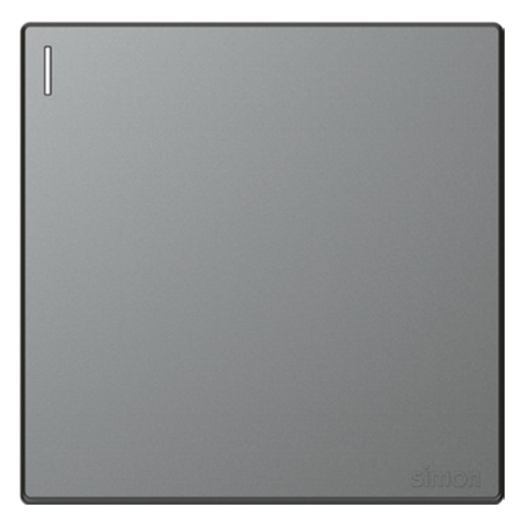 Bộ Công Tắc Đơn 20A 2 Chiều Vuông Màu Xám Simon S6 - 582024-61