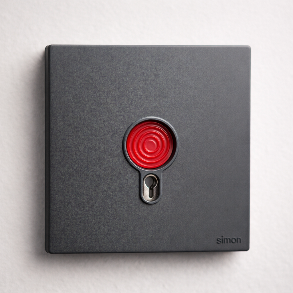 Công Tắc Khẩn Cấp Vuông Simon M7 Gem Màu Xám - 725901G-4D