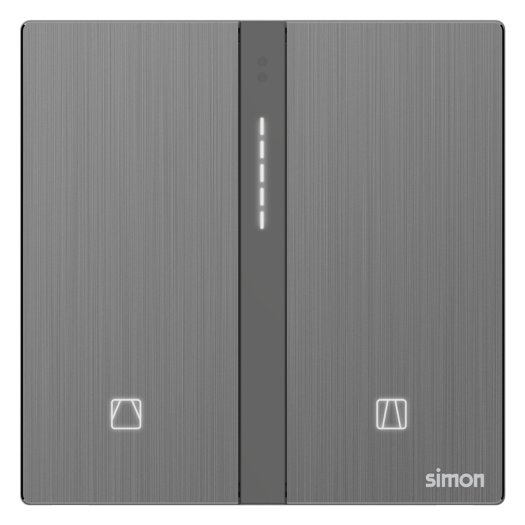 Bộ Công Tắc Rèm Cửa Đơn Thông Minh Simon M7 Metal Smart Màu Xám - 66E8013MTY-2B