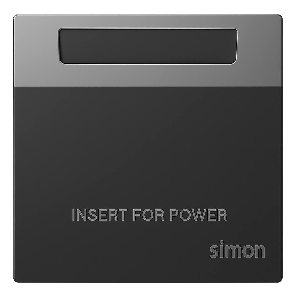 Bộ Công Tắc Thẻ Từ Vuông Màu xám Simon S6 - 58E601-61