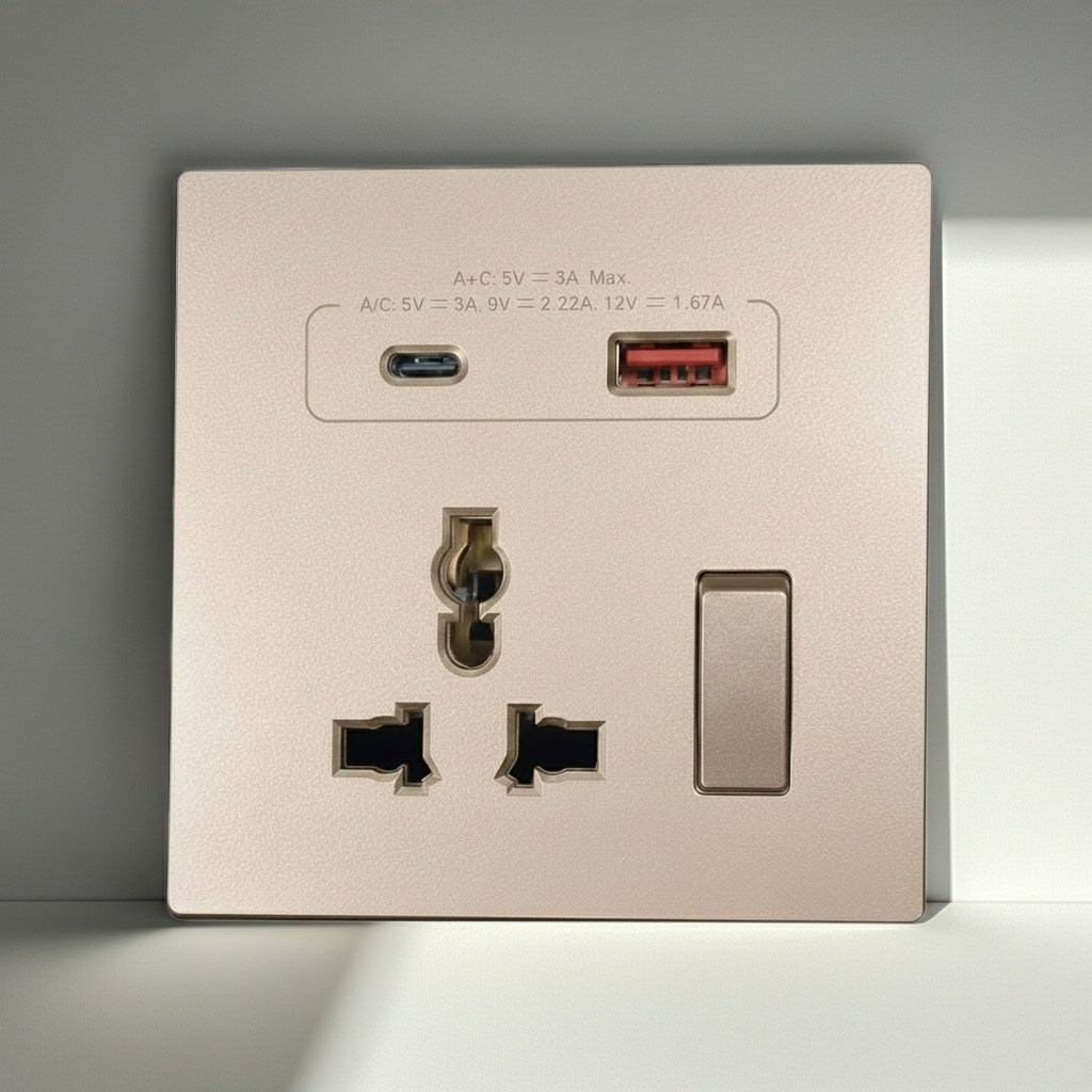 Bộ Ổ Cắm Đa Năng Kèm Công Tắc Có Sạc USB Và Sạc Type C Màu Sâm Panh Simon S6 58E7253-46 - Lắp đặt dễ dàng