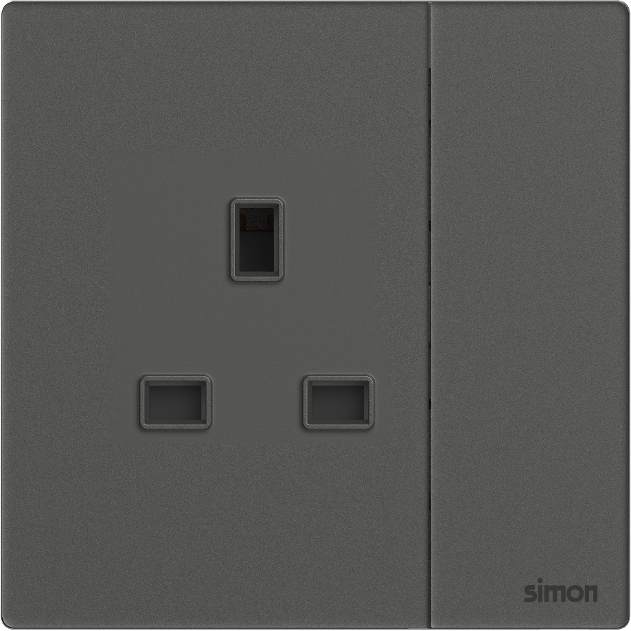 Ổ Cắm Kiểu Anh Vuông Simon M7 Gem Màu Xám - 661382G-4D