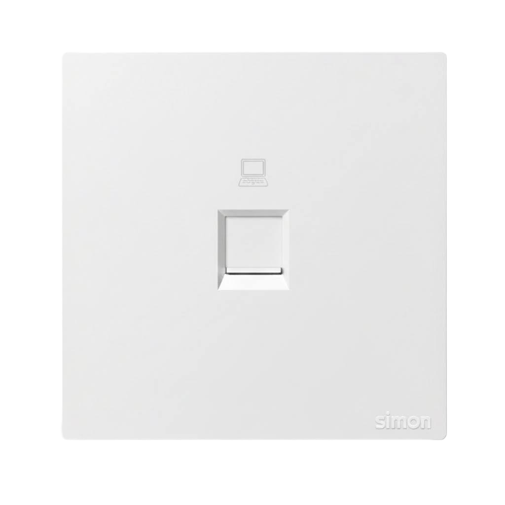 Bộ Ổ Cắm Mạng Đơn CAT6 Vuông Màu Trắng Simon S6 - 585218