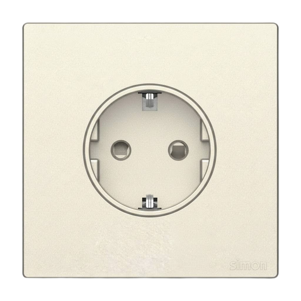 Bộ Ổ Cắm Schuko Vuông Màu Sâm panh Simon S6 - 581687-46