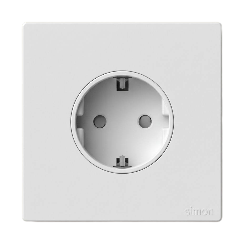 Bộ Ổ Cắm Schuko Vuông Màu Trắng Simon S6 - 581687