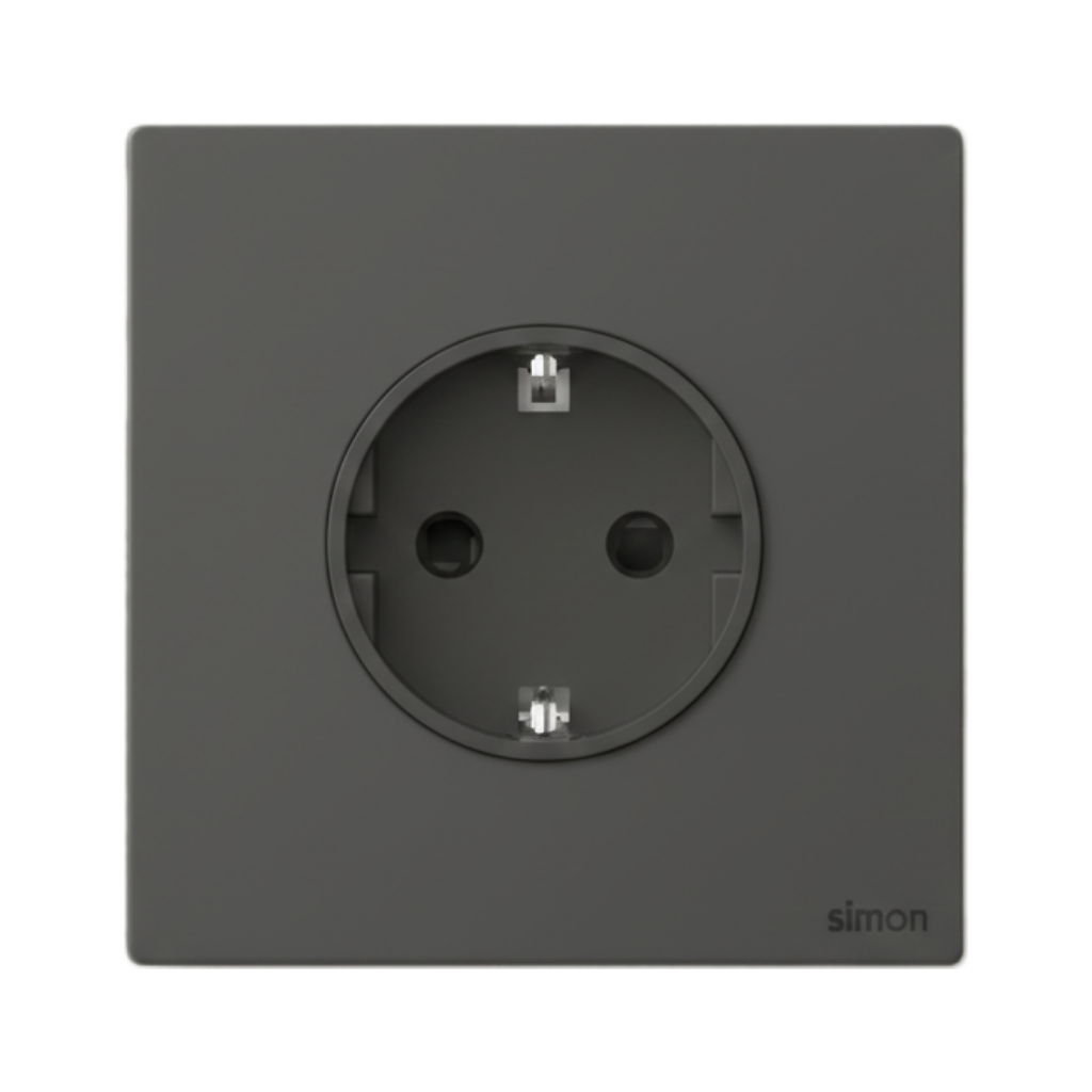 Ổ Cắm Schuko Vuông Simon M7 Gem Màu Xám - 661687G-4D