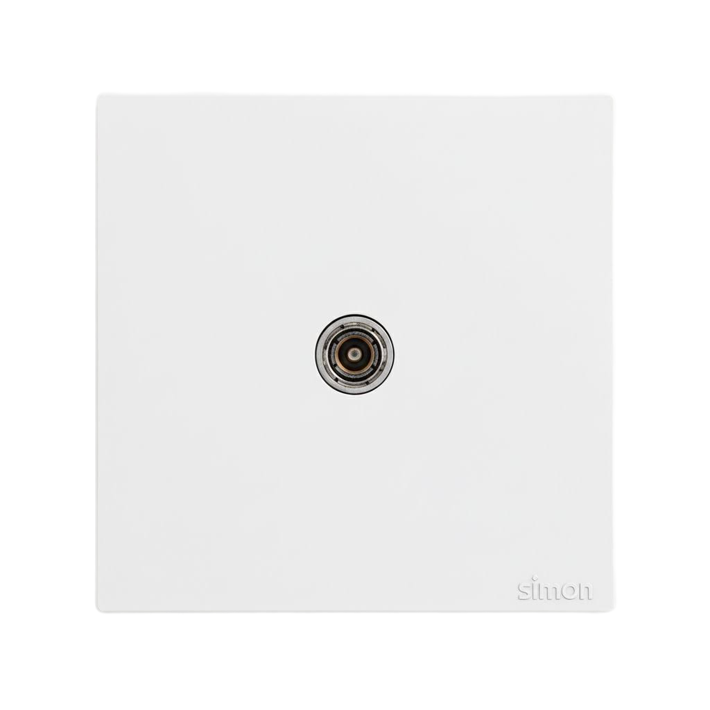 Bộ Ổ Cắm Tivi Đơn Chuẩn Vuông Màu Trắng Simon S6 - 585111
