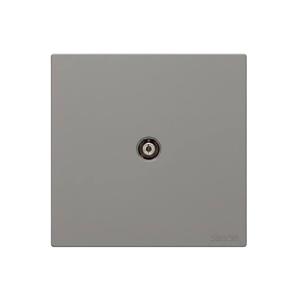 Bộ Ổ Cắm Tivi Đơn Chuẩn Vuông Màu Xám Simon S6 - 585111-61