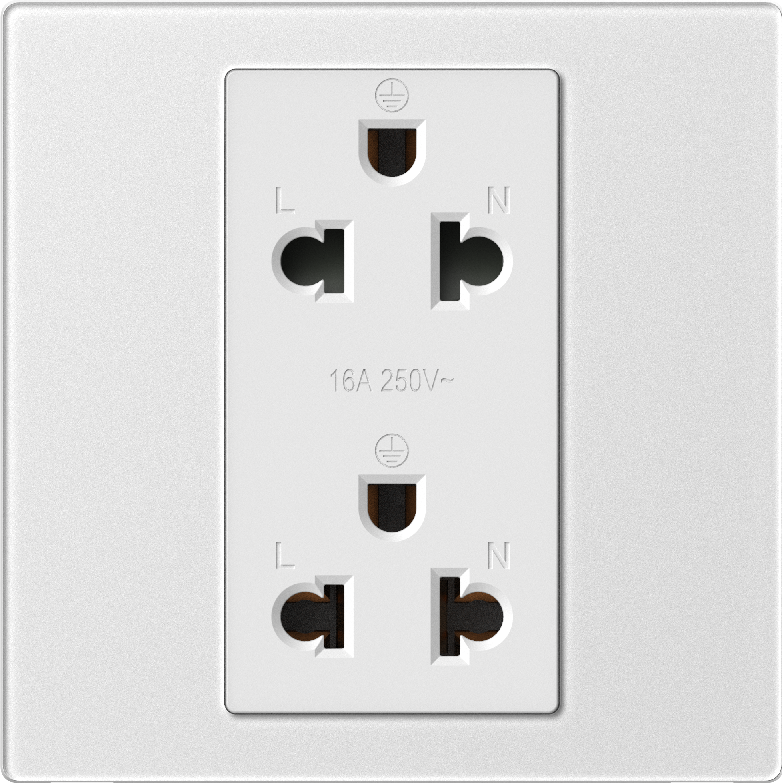 Ổ Cắm Đôi 3 Chấu Đa Năng Vuông Simon M7 Gem Màu Trắng - 661287G-4F