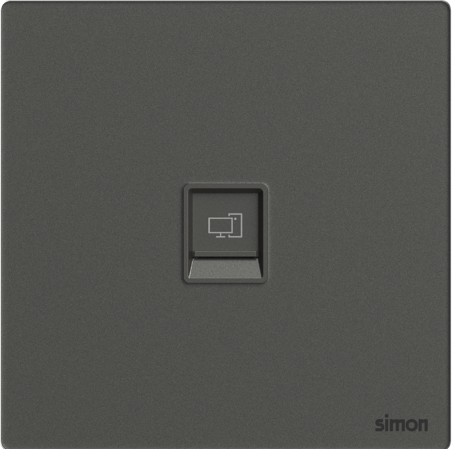 Ổ Cắm Mạng Cat6 Đơn Simon M7 Gem Màu Xám - 665218G-4D