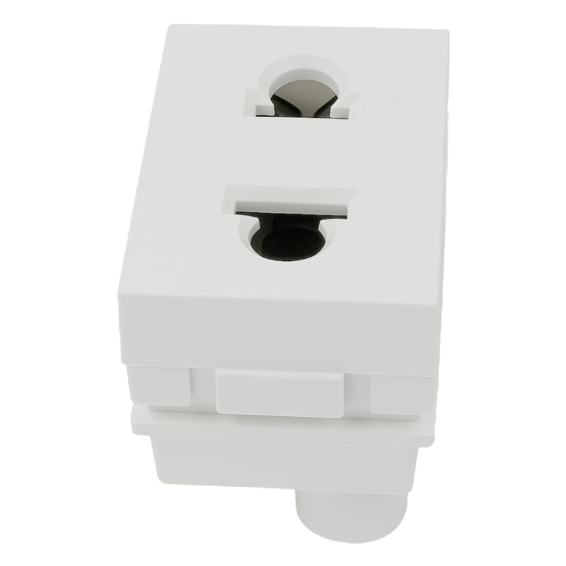 Hạt Ổ Cắm Đơn 2 Chấu Size S 16A Simon K1 Màu Trắng - K1412S