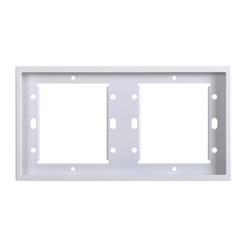 Khung viền đôi vuông Simon i7 màu trắng Mã 700620 lắp đặt cho 2 module công tắc hoặc ổ cắm Simon series i7