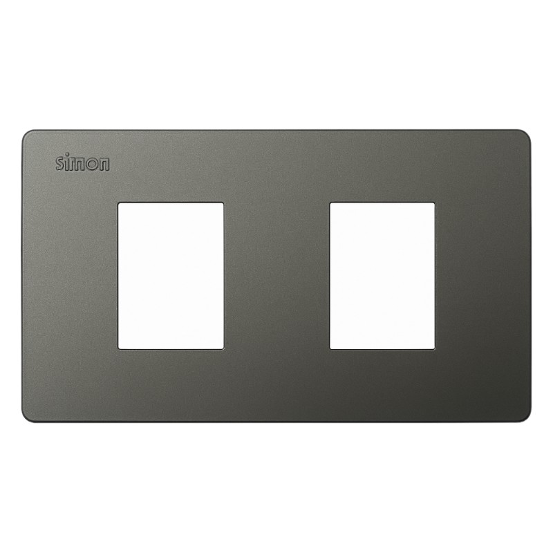 Mặt 2 Lỗ Size S Lắp Ngang Simon K1 Màu Xám - K1002N-61