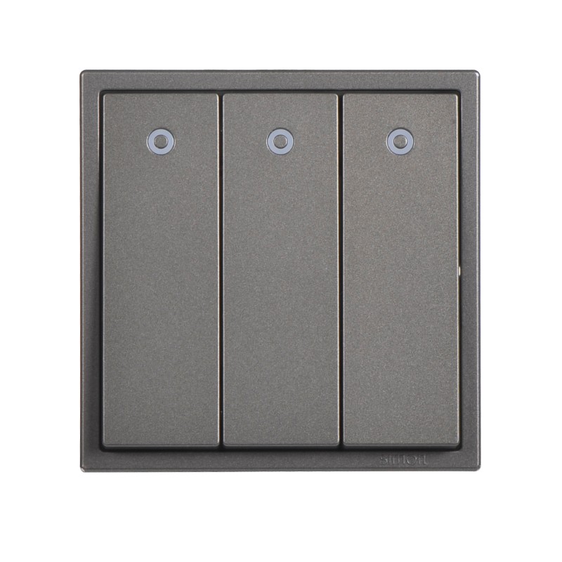 Module Công Tắc Ba 1 Chiều Vuông Màu Xám Có Đèn Led Simon I7 - 701033-61