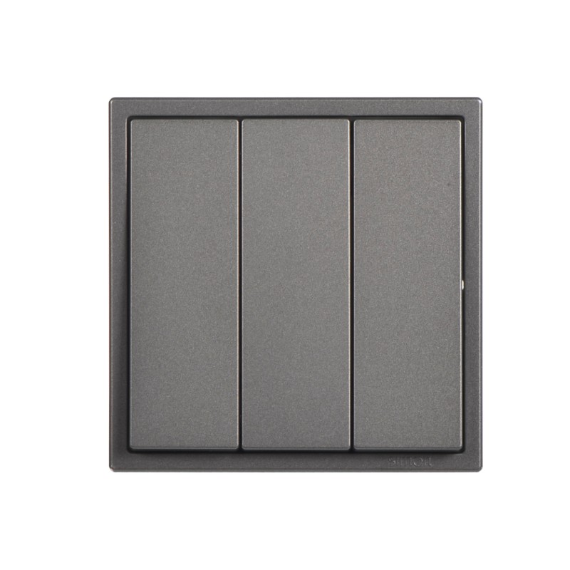 Module Công Tắc Ba 1 Chiều Vuông Màu Xám Simon I7 - 701031-61