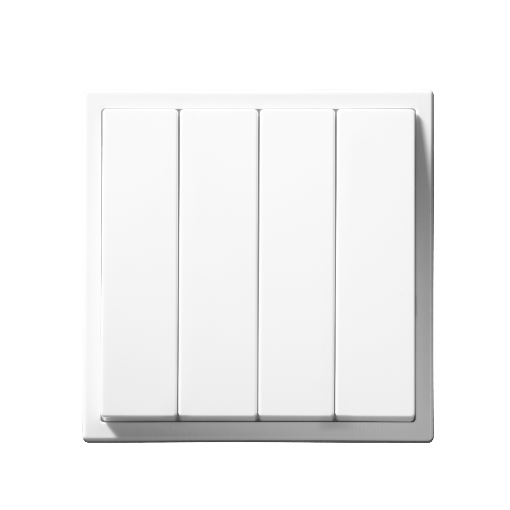 Module Công Tắc Bốn 1 Chiều Vuông Màu Trắng Simon I7 - 701041