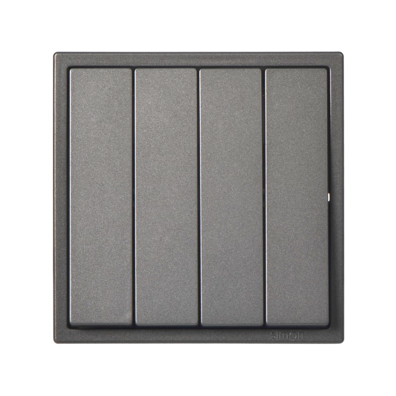 Module Công Tắc Bốn 1 Chiều Vuông Màu Xám Simon I7 - 701041-61