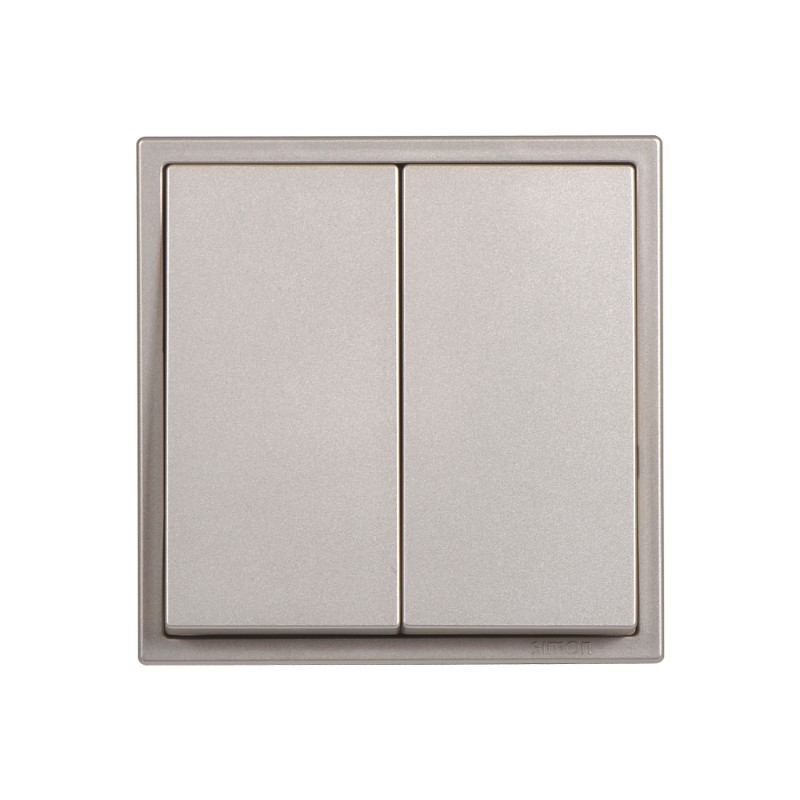 Module Công Tắc Đôi 1 Chiều Vuông Màu Sâm Panh Simon I7 - 701021-46