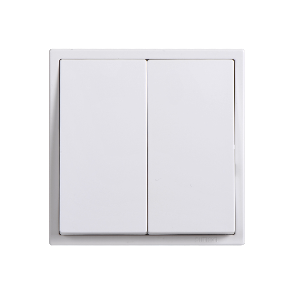 Module Công Tắc Đôi 1 Chiều Vuông Màu Trắng Simon I7 - 701021