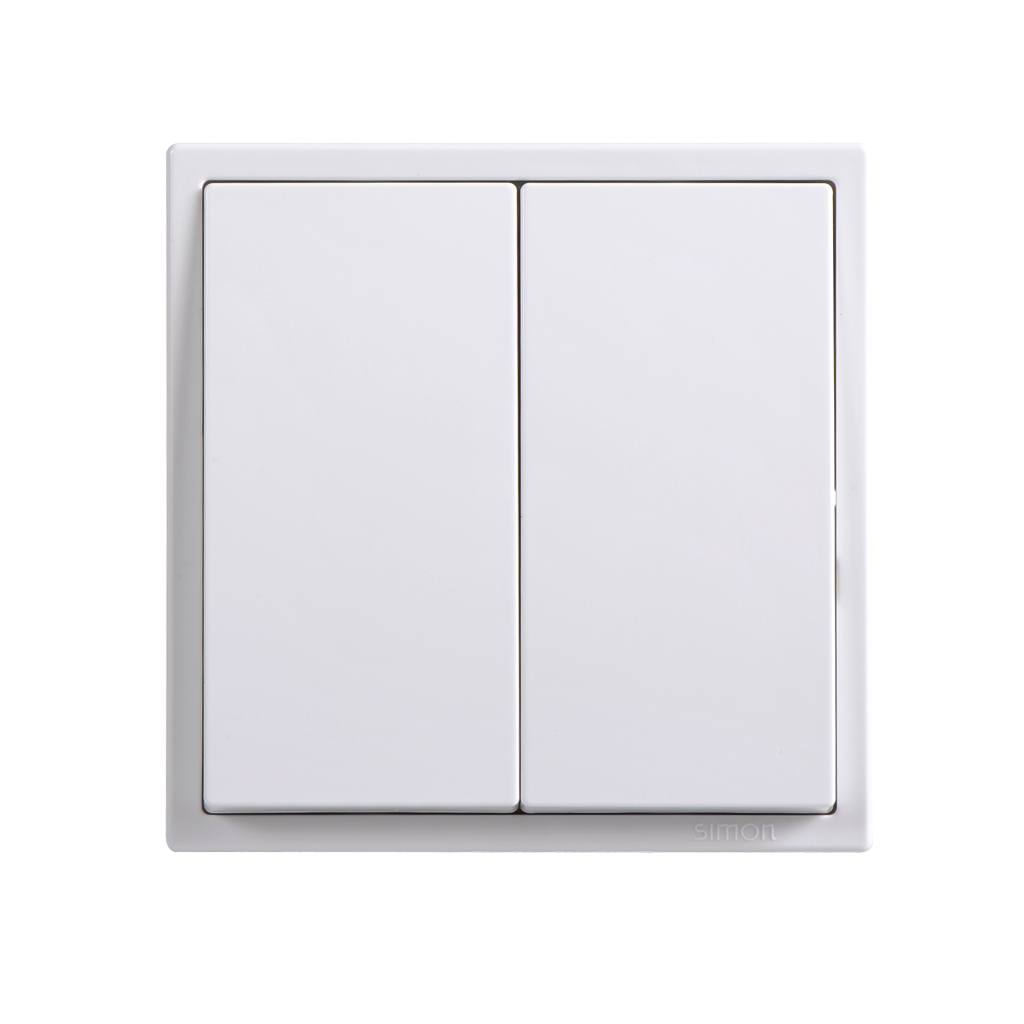 Module Công Tắc Đôi 2 Chiều Vuông Màu Trắng Simon I7 - 701022