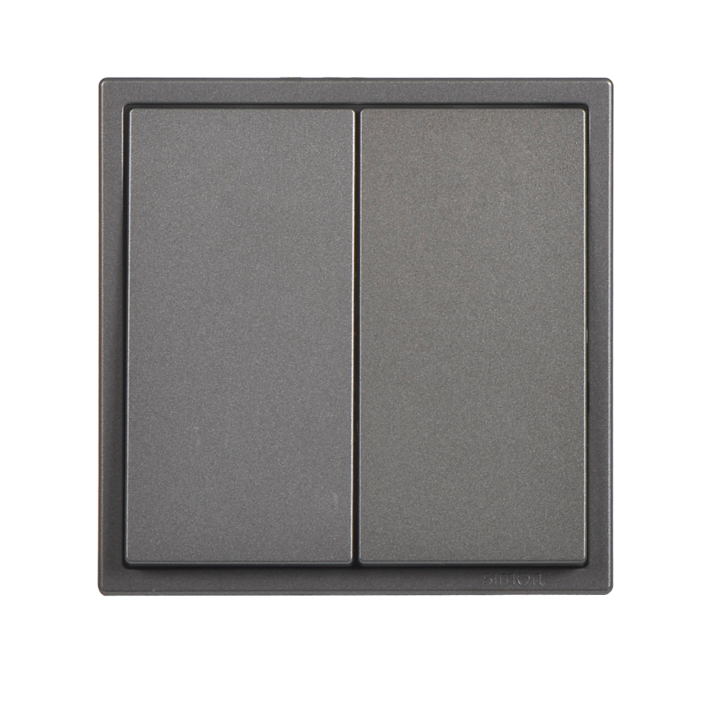 Module Công Tắc Đôi 2 Chiều Vuông Màu Xám Simon I7 - 701022-61
